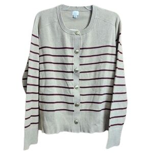 A New Day womens Long sleeve buttoned cardigan sweater Taupe plus size 1xl new